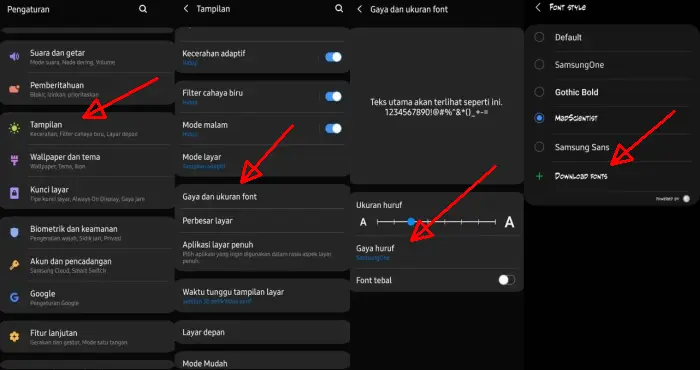 Cara Mengganti Font Samsung M20 Lewat Pengaturan