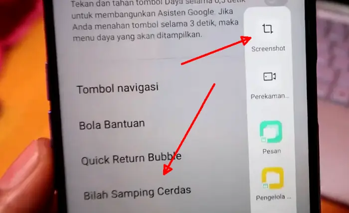 Cara Screenshot Oppo A74 Smart Sidebar