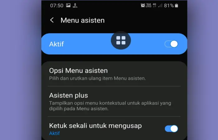 Cara Screenshot Samsung A72 Menu Asisten