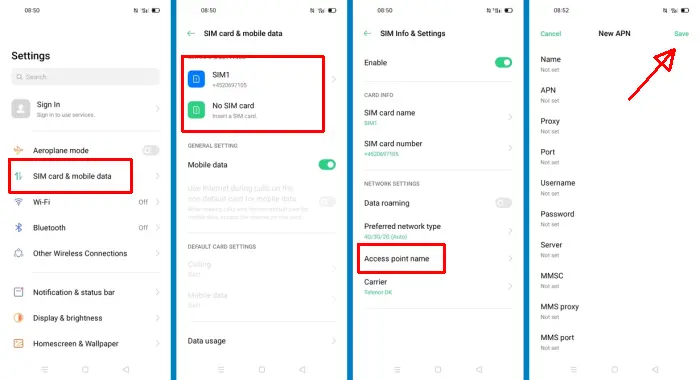 Cara Setting APN Oppo A11K