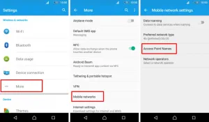 Settings Mobile Networks Sony Z5