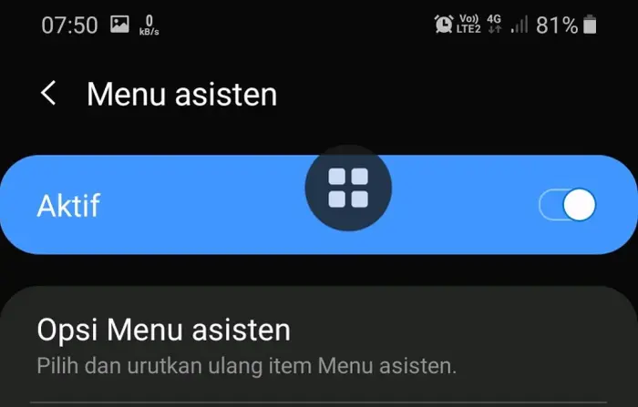 Screenshot Samsung Menu Asisten