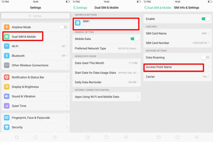 Setting APN Oppo A83