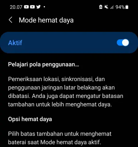 Mode Hemat Daya Samsung