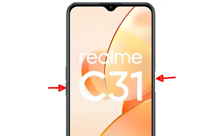 Screenshot Realme C31 Dengan Tombol