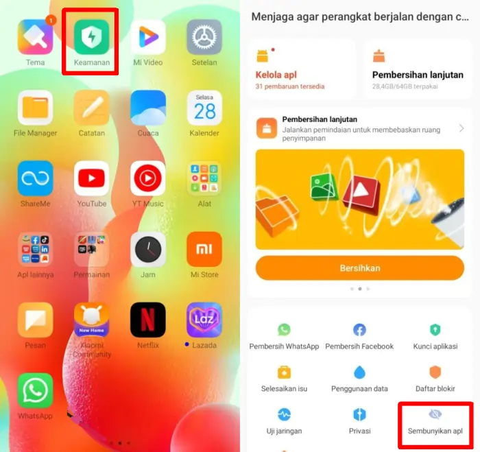 Pengaturan Sembunyikan Aplikasi Redmi