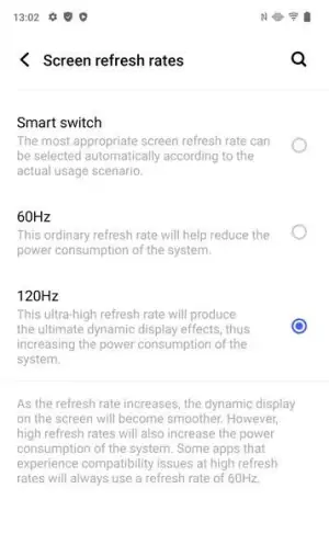 Mengubah Refresh Rate Vivo