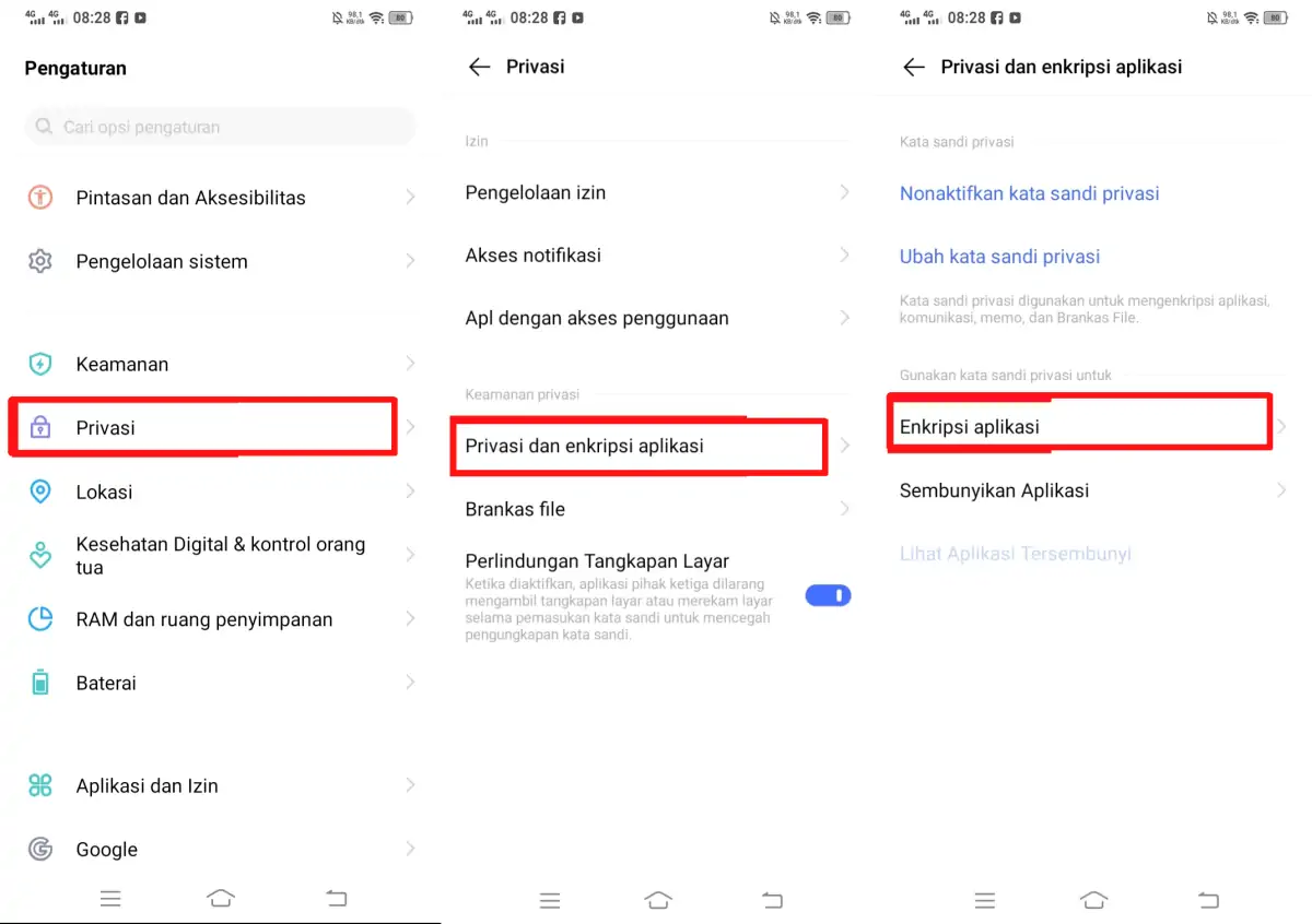 Fitur Enkripsi Aplikasi Bawaan Vivo