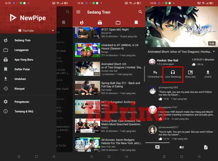 Putar Youtube di Background Menggunakan Newpipe