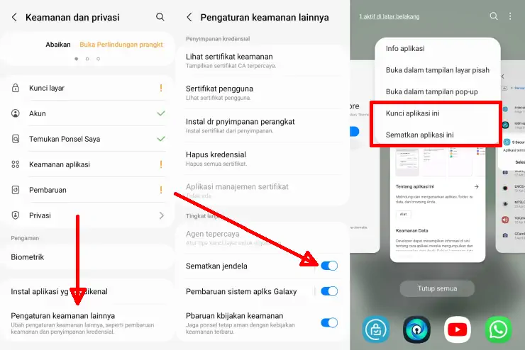 cara mengunci aplikasi di Samsung A02s