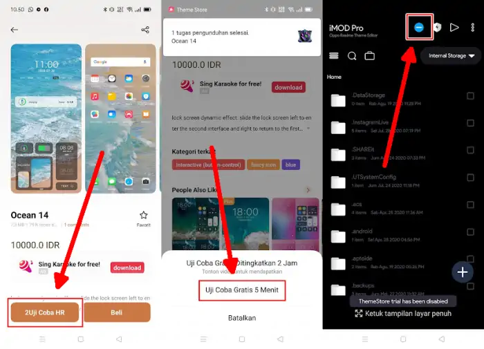 Cara Tema Uji Coba Menjadi Permanen Oppo A31 via iMod Pro