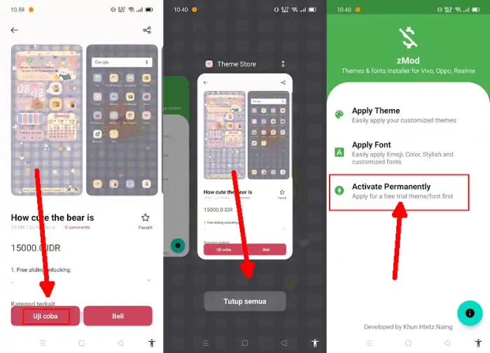 Cara Ubah Tema Trial jadi Permanen Dengan zMod