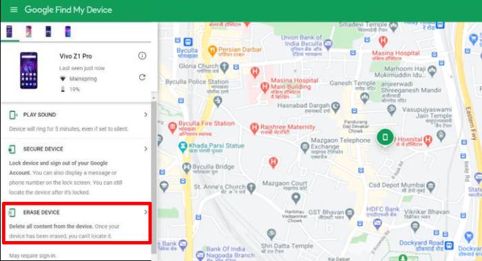 Cara Reset Vivo Pola Via Google Find My Device