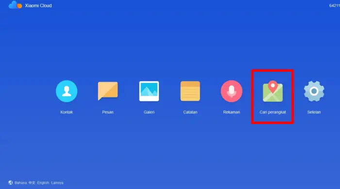 Opsi Cari Perangkat MiCloud