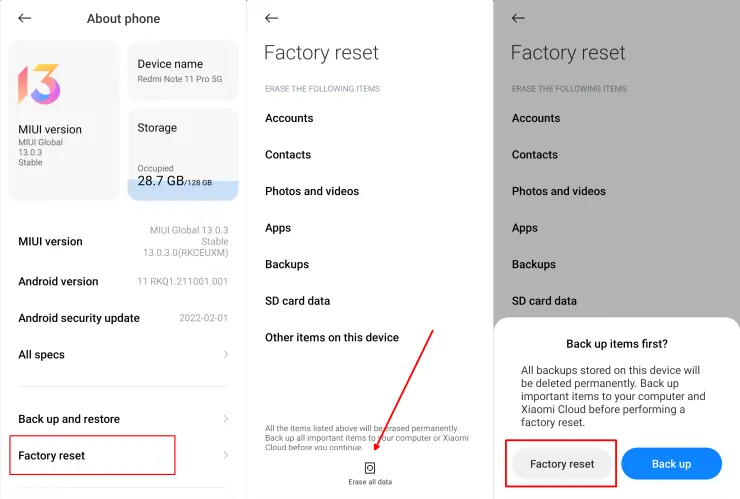 Cara Factory Reset Poco M4 Pro