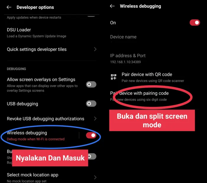 Aktifkan Wireless Debugging Realme