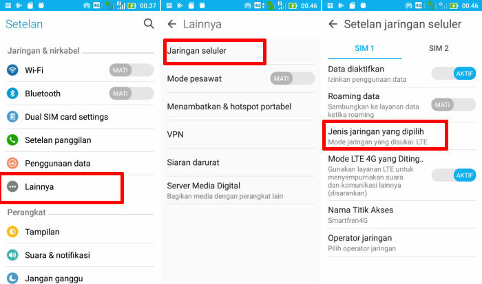 Cara Lock 4G Melalui Pengaturan