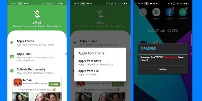 Cara Mengganti Font Oppo Menggunakan zMod